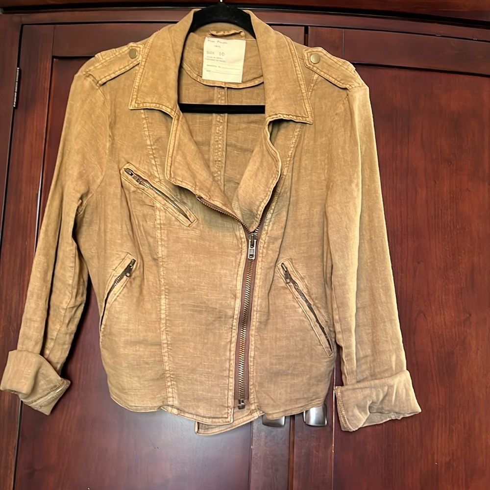 Free People Cropped Linen Jacket